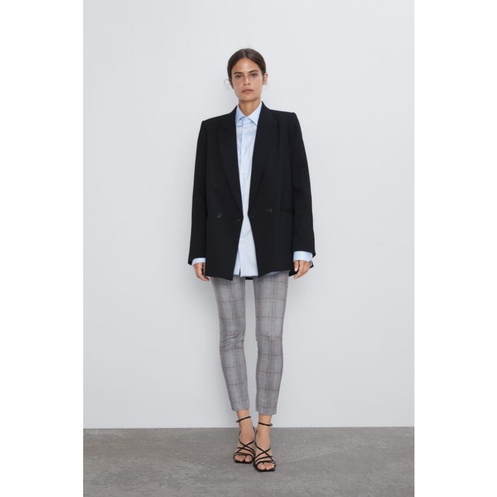 Zara Mid-Rise Soft Checkered Plaid Leggings Size S